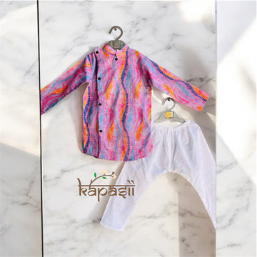 Purple kurta pajama set band gala- twinning