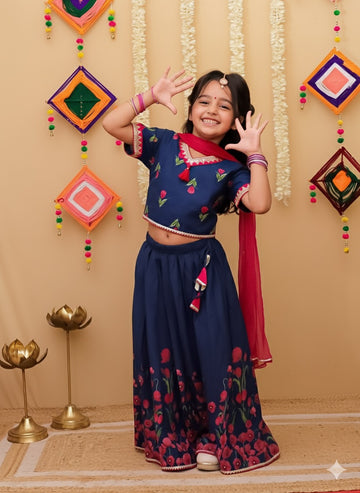 Inayat lehenga choli set deep blue