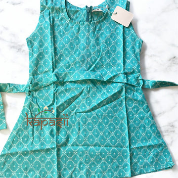 Ethnic frock - blue bandhni