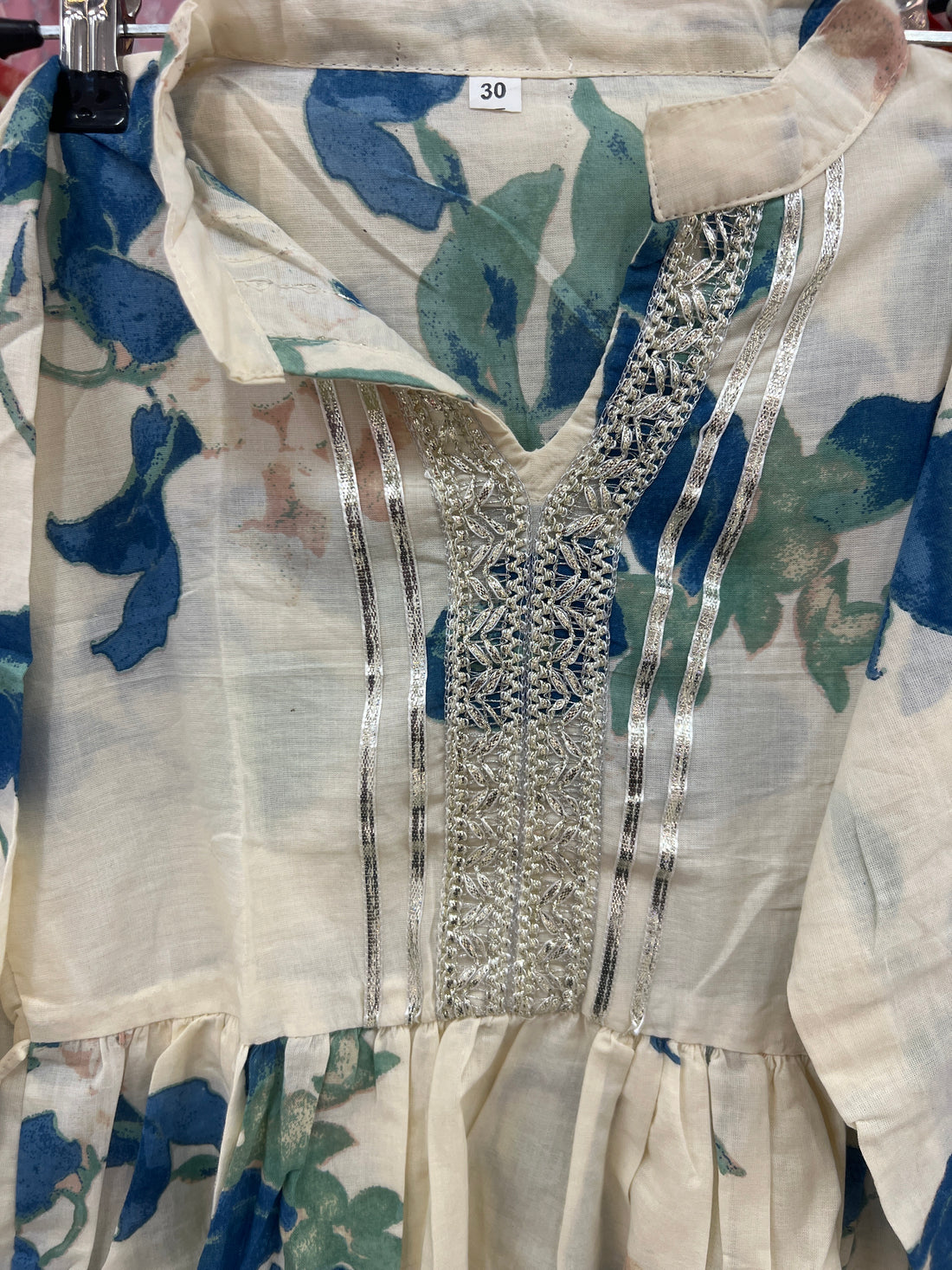 Peplum top with lehenga - white tie dye