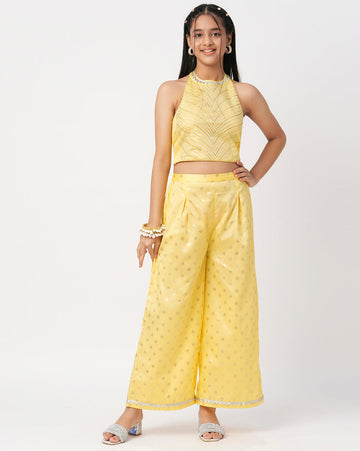 Mehfil yellow Co-ordinate set for Girls