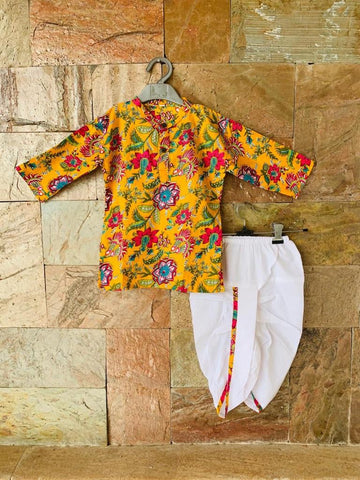 Festive fusion - yellow dhoti kurta set (Krishna)