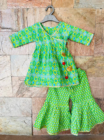 Rohini Green sharara set _(12mo-12yrs)