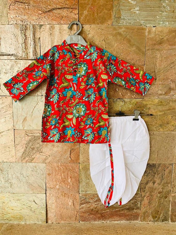 Festive fusion - red dhoti kurta set