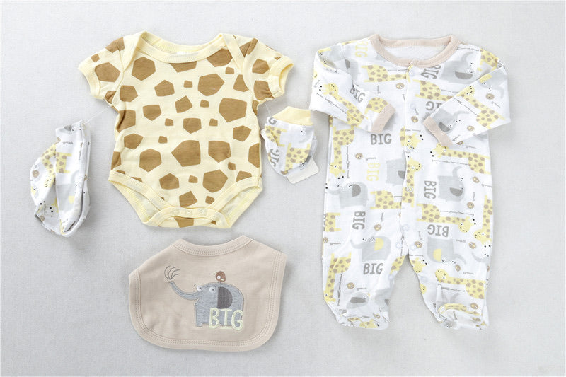 Big the giraffe  - 5pc Organic Newborn Baby Set
