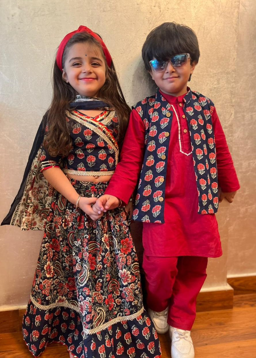 Mystic kurta pajama jacket set