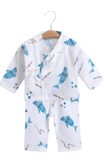 Super Shark Muslin Play Suit