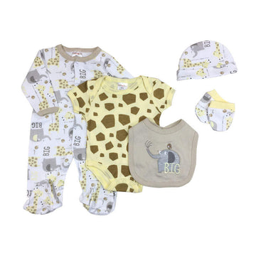 Big the giraffe - 5pc Organic Newborn Baby Set