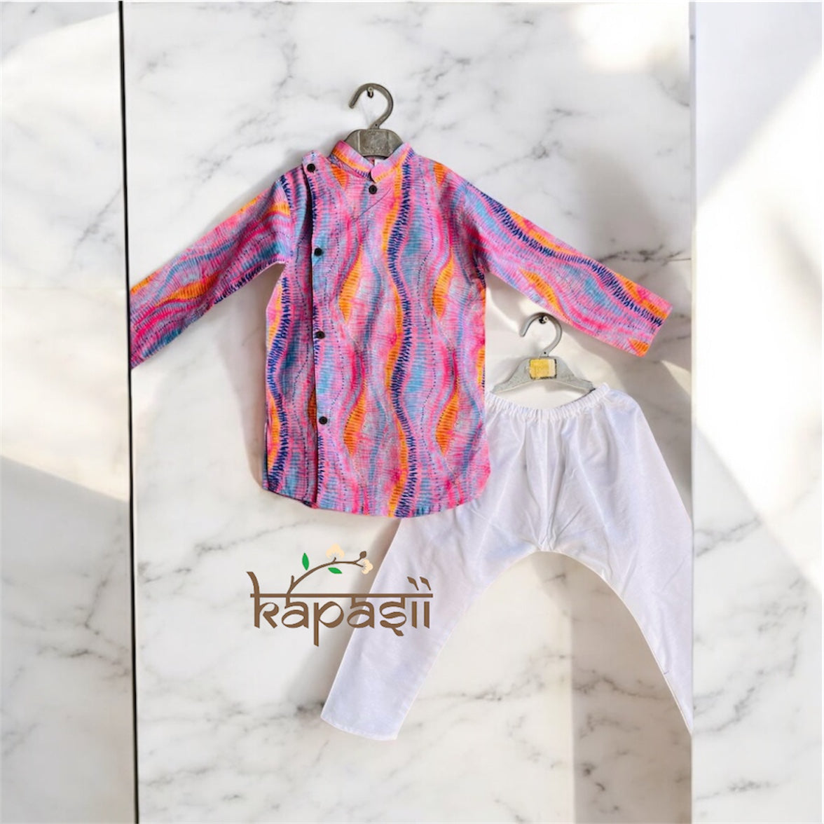 Purple kurta pajama set band gala- twinning