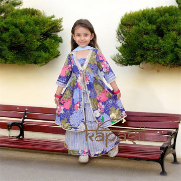 Bahar blue floral Sharara  set