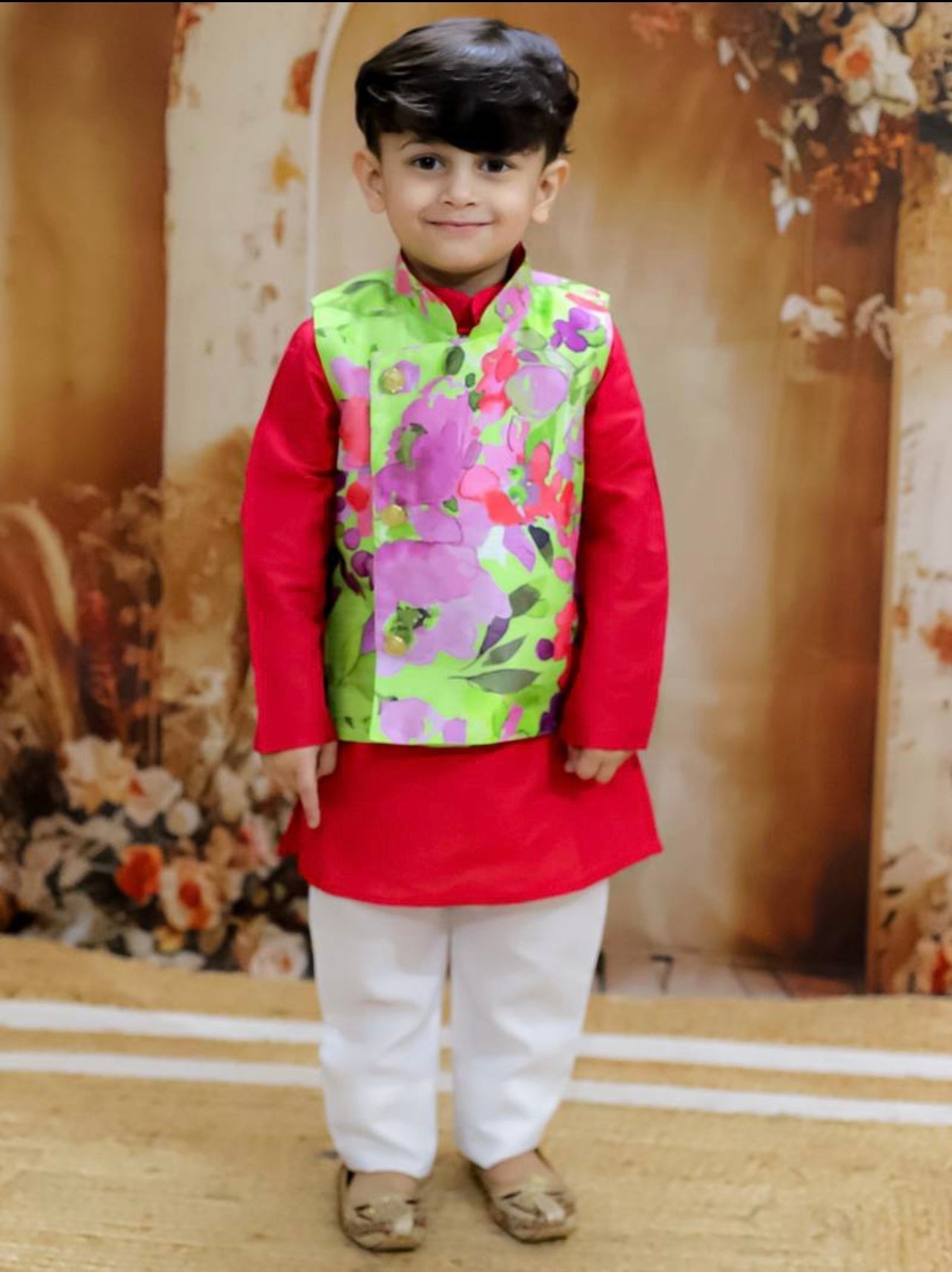 Arjun kurta pajama jacket set- silk