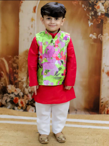 Arjun kurta pajama jacket set- silk