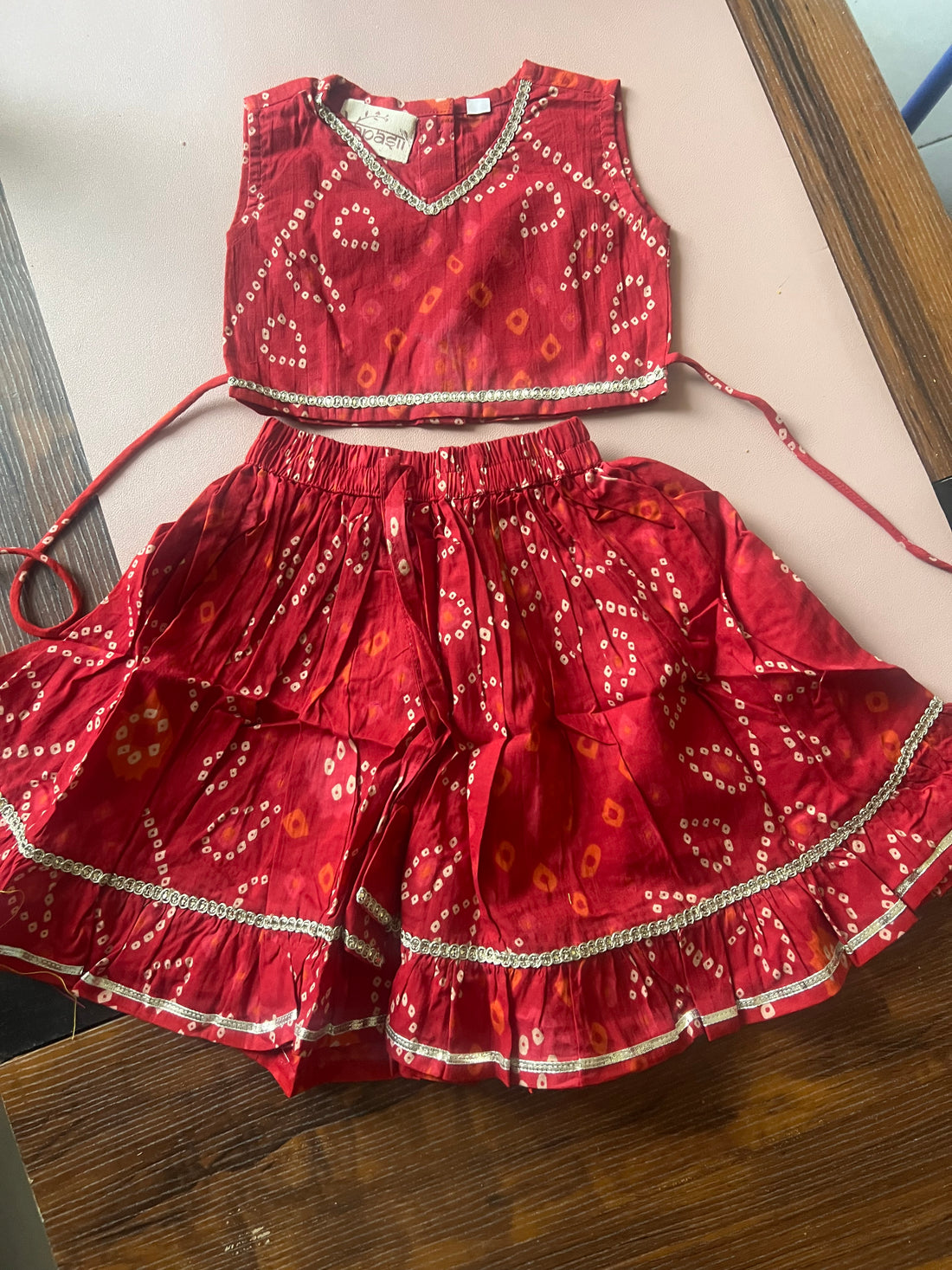 Infant Girls Lehenga Set red