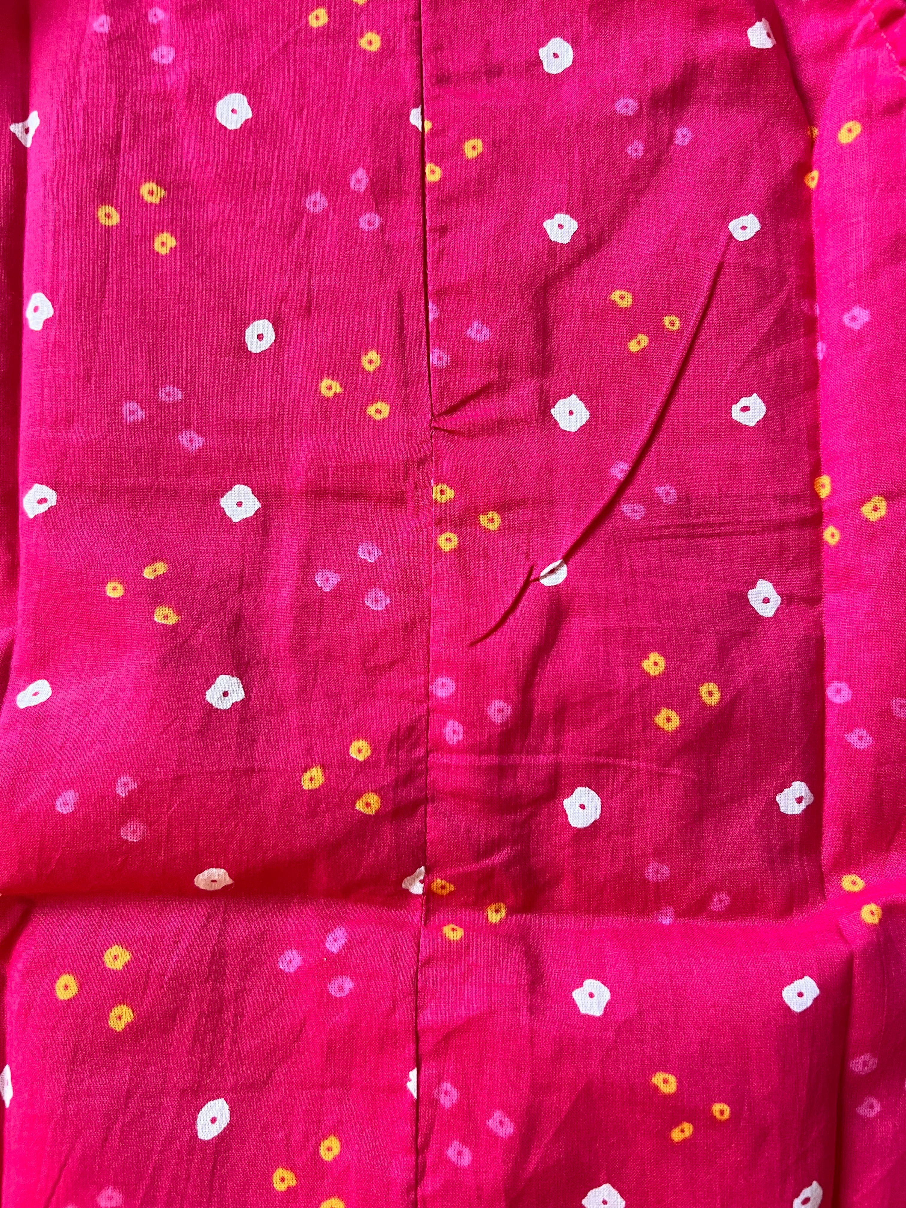 Ethnic frock - pink bandhni