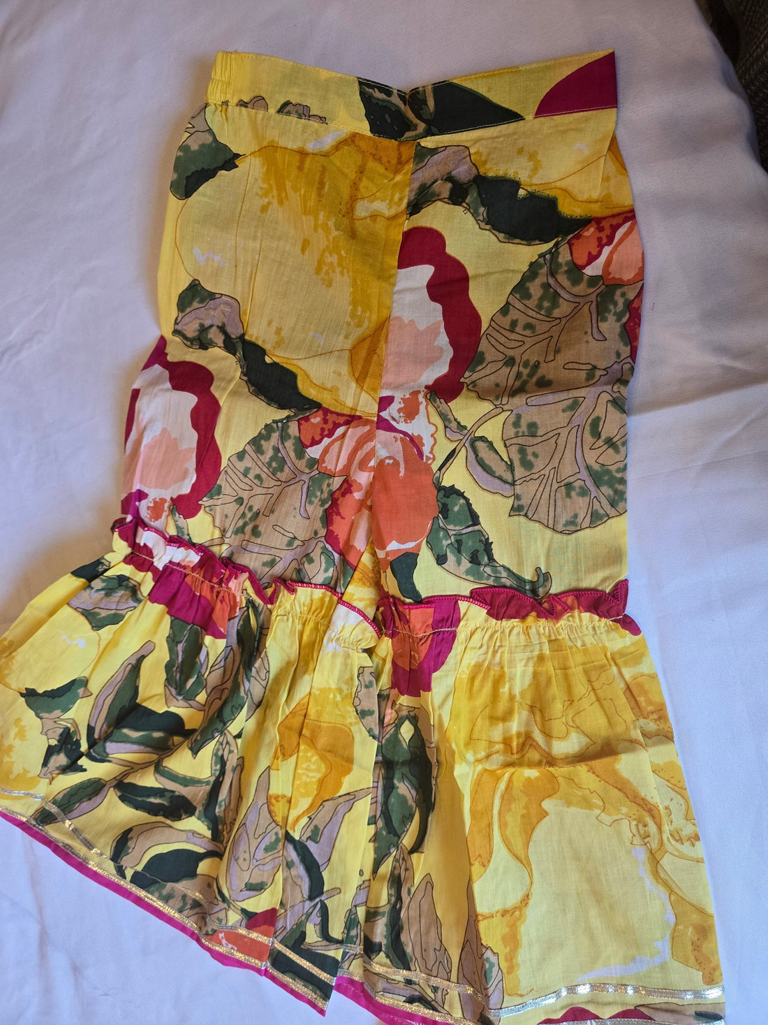 Bahar yellow floral Sharara  set
