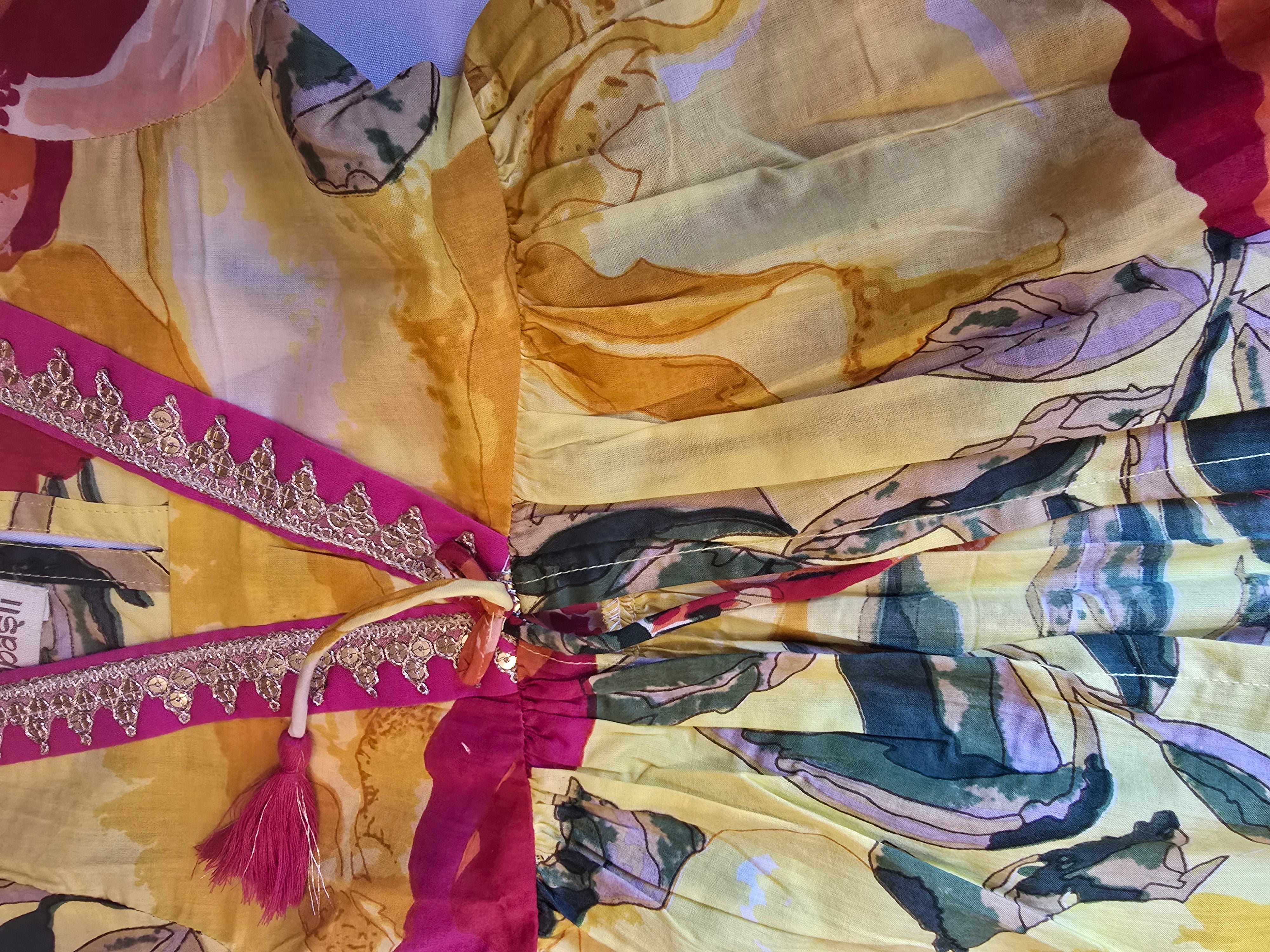 Bahar yellow floral Sharara  set