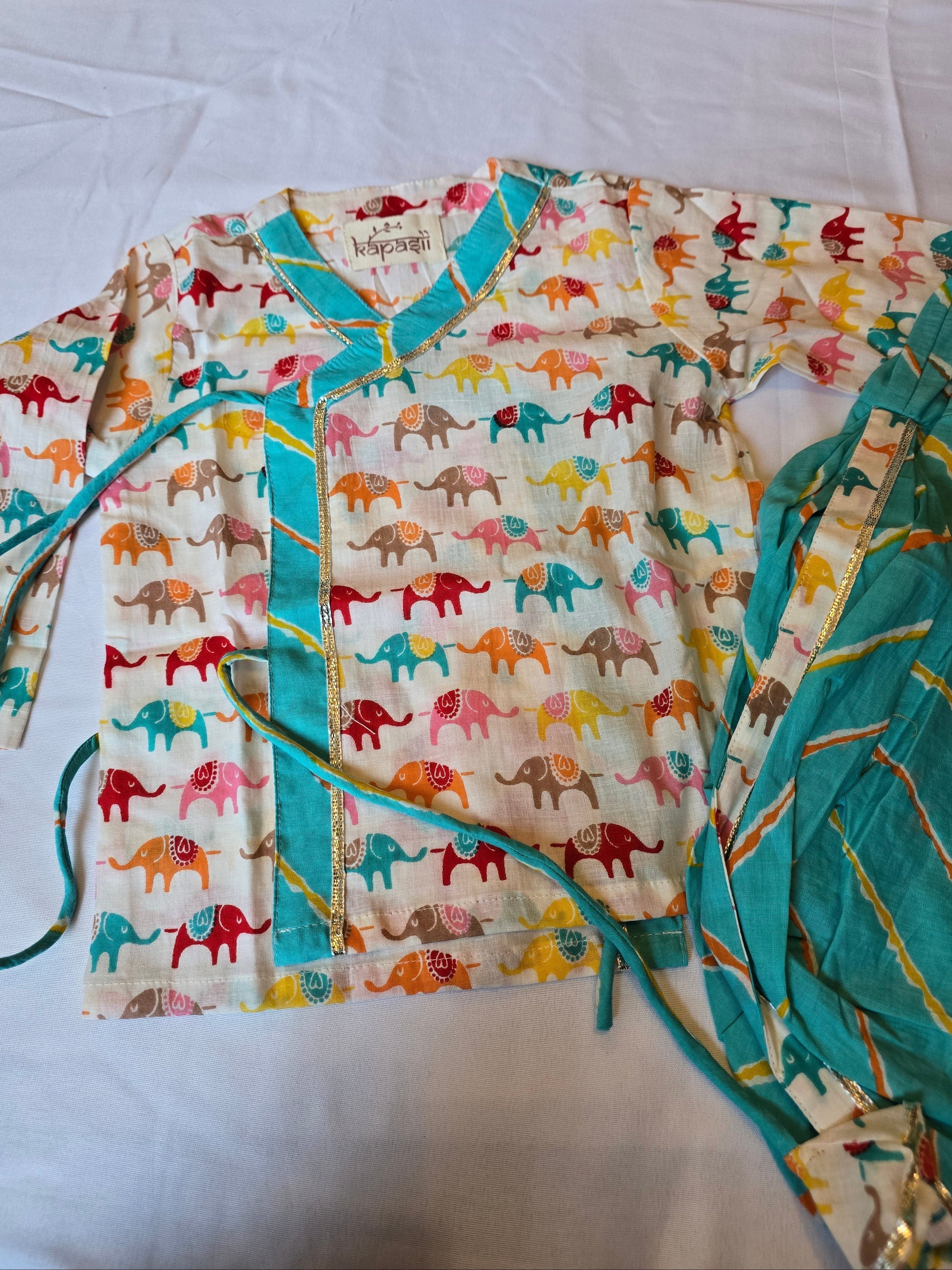 Ladoo infant anghrakha baby set- multicolour elephant