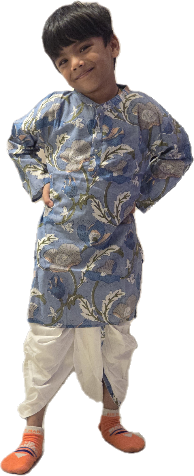 Grey blue dhoti kurta set