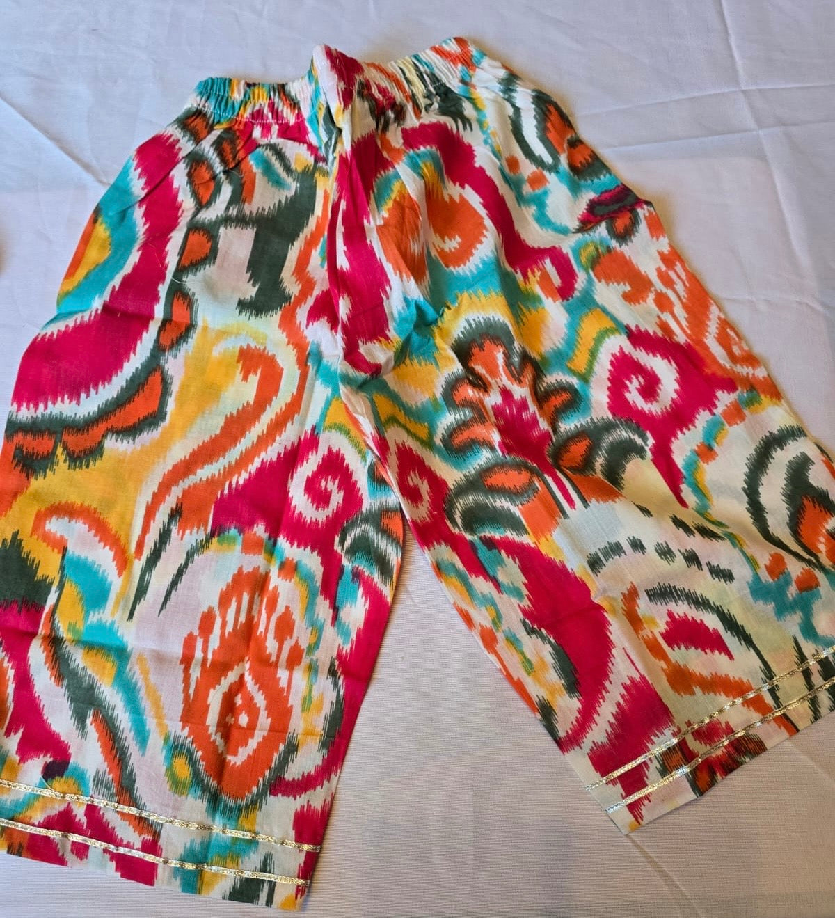 Girls cord set Ikkat print multicoloured