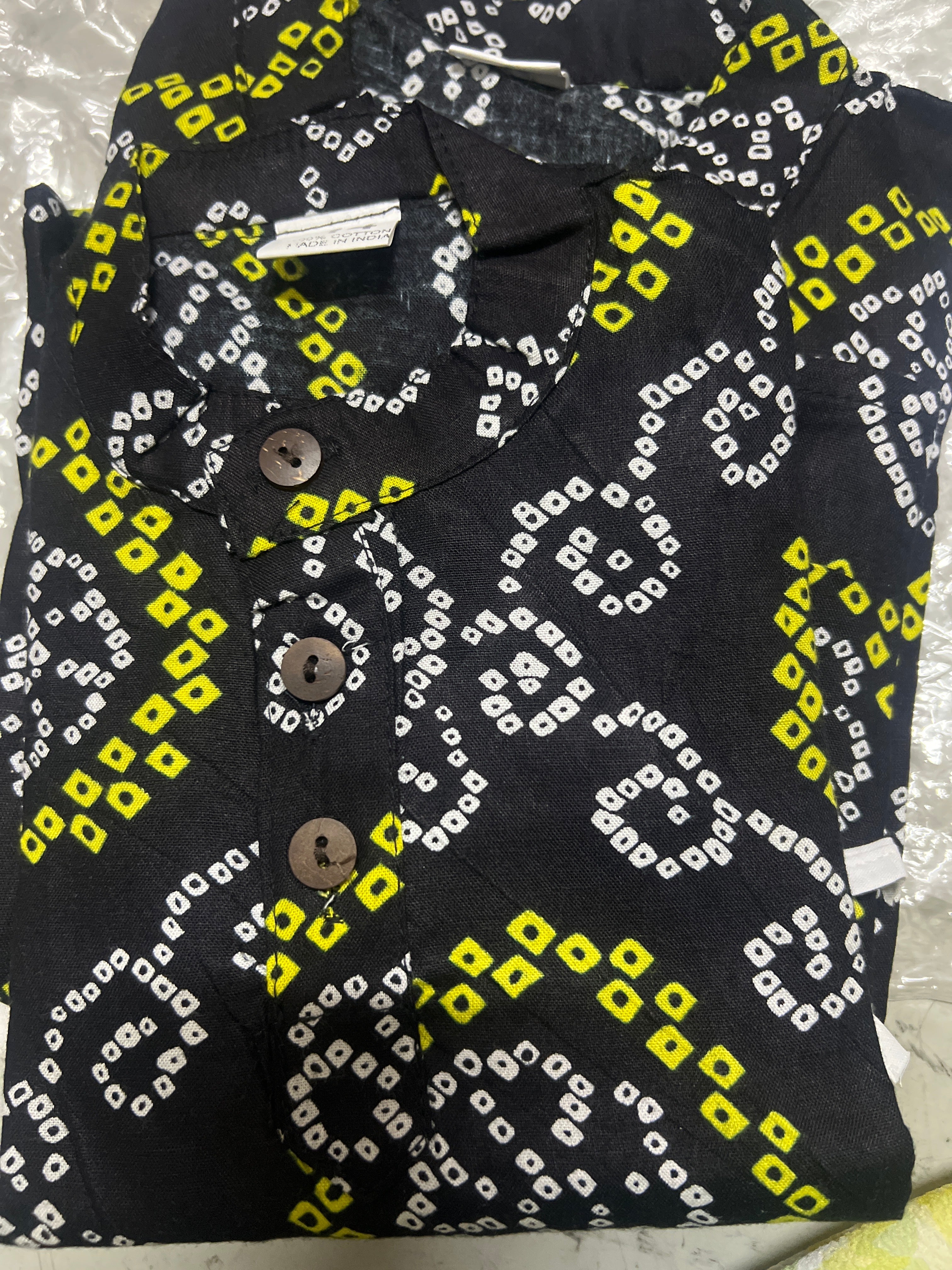 Black bandhani Boy Kurta pajama Set