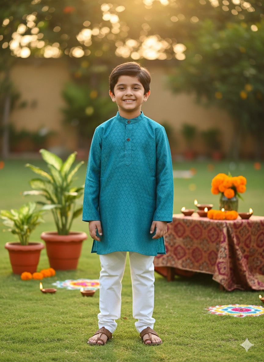 Utsav sea green Kurta pajama set