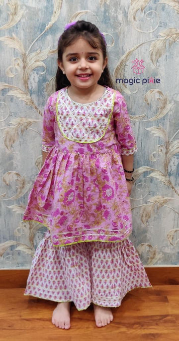 Designer muslin purple and green Set