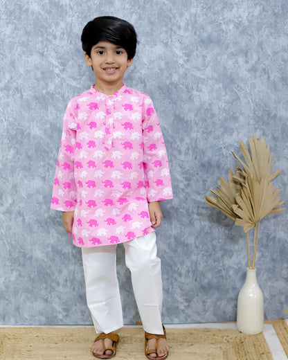 Indie fashion Cherry Blossom kurta pajama Set for boys and  girls (6months-7years)