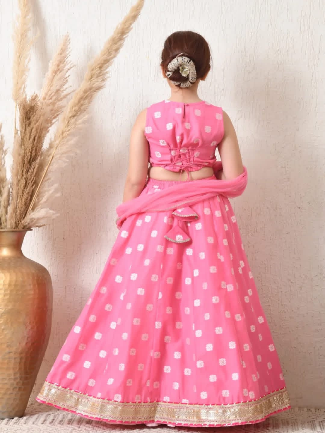 Kapasii Girls pink lehenga choli set