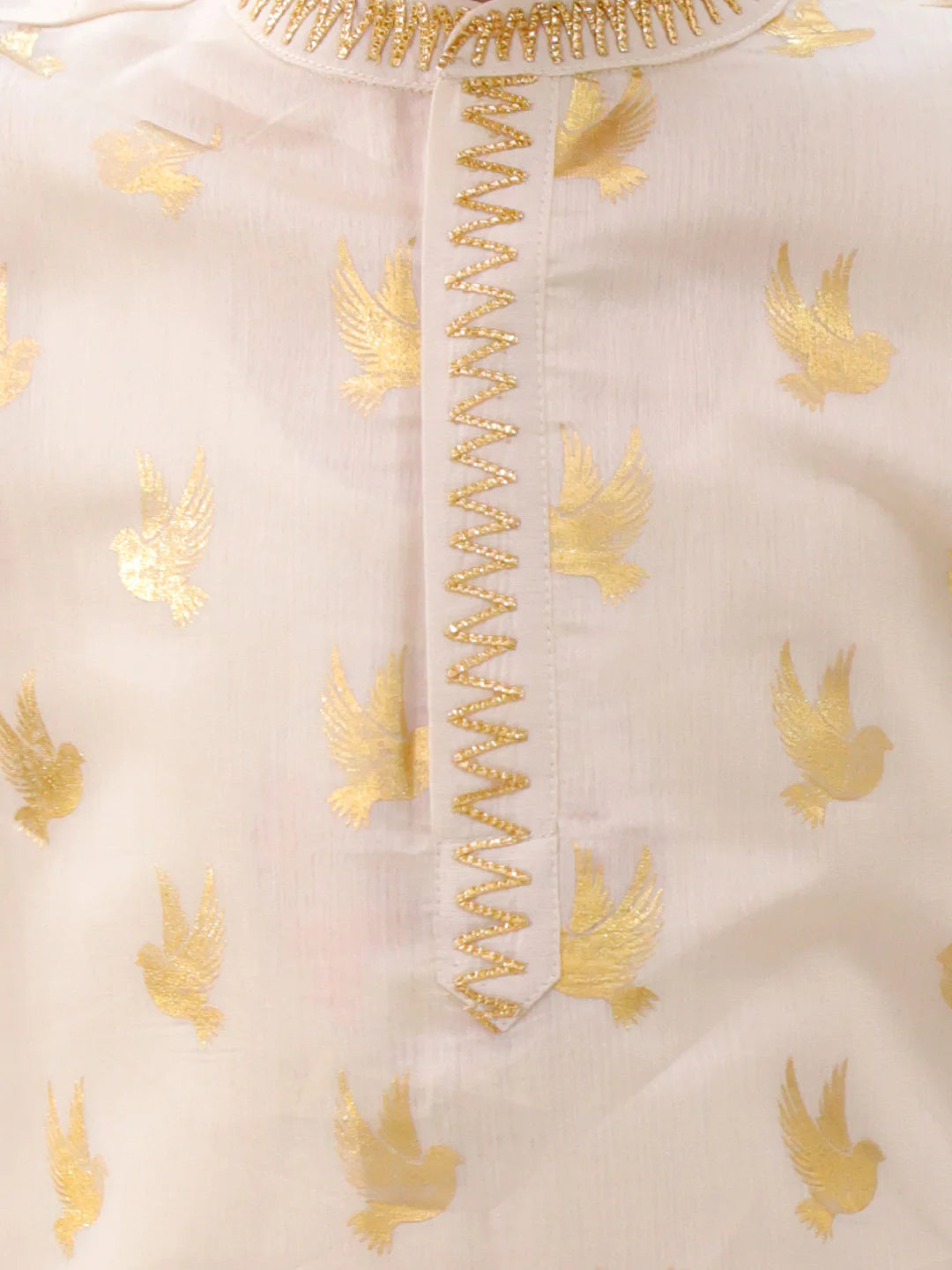 Mehfil off white gold foiled kurta pajama set