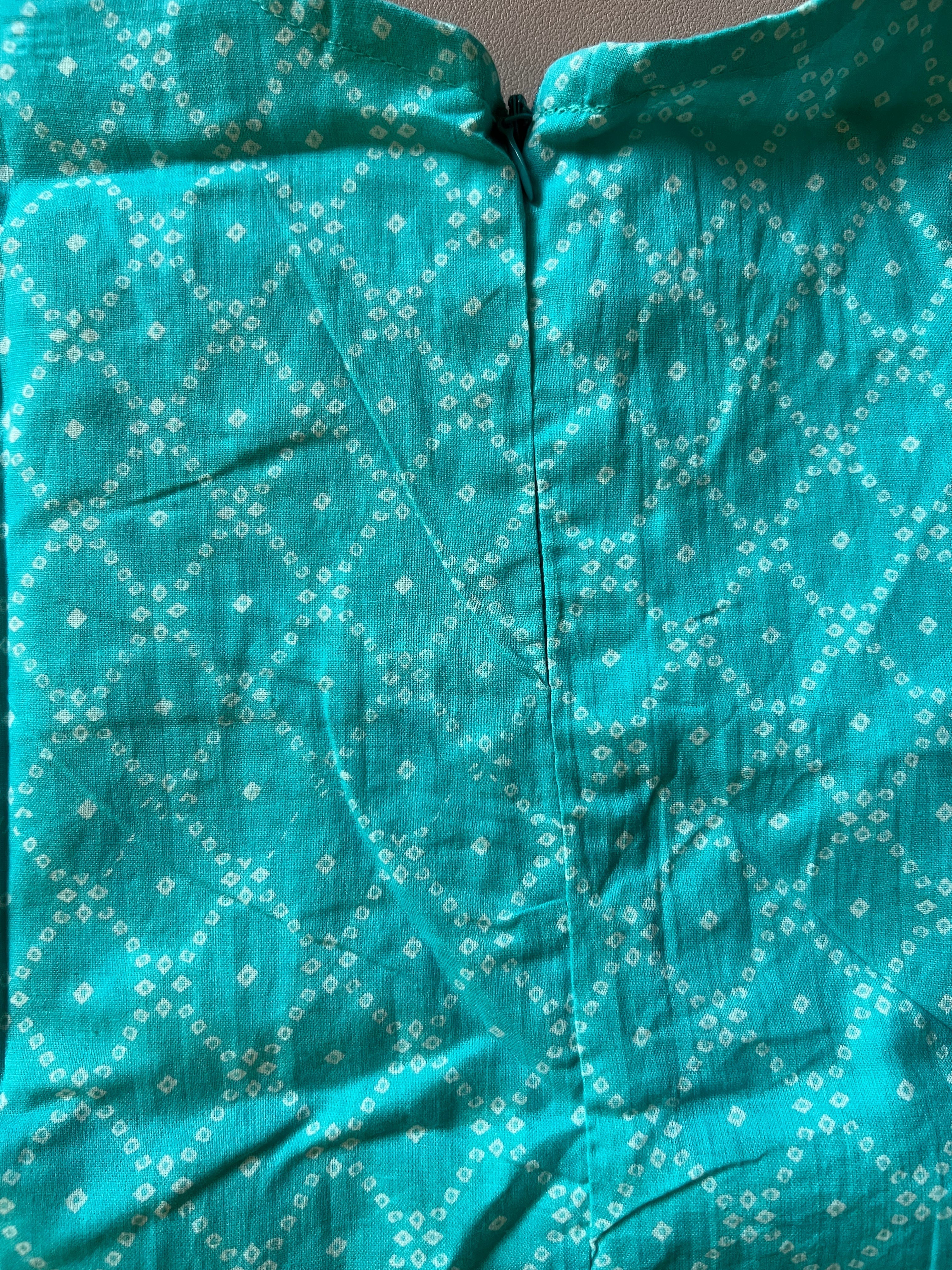 Ethnic frock - blue bandhni
