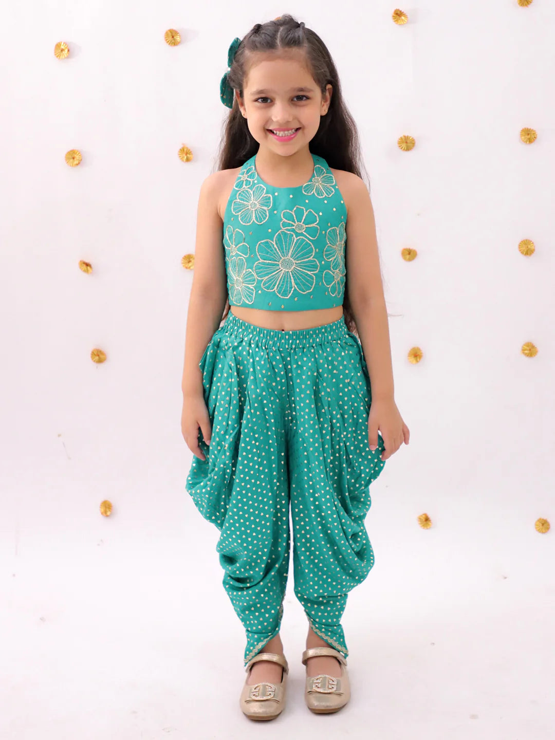 Mehfil sea green dhoti set