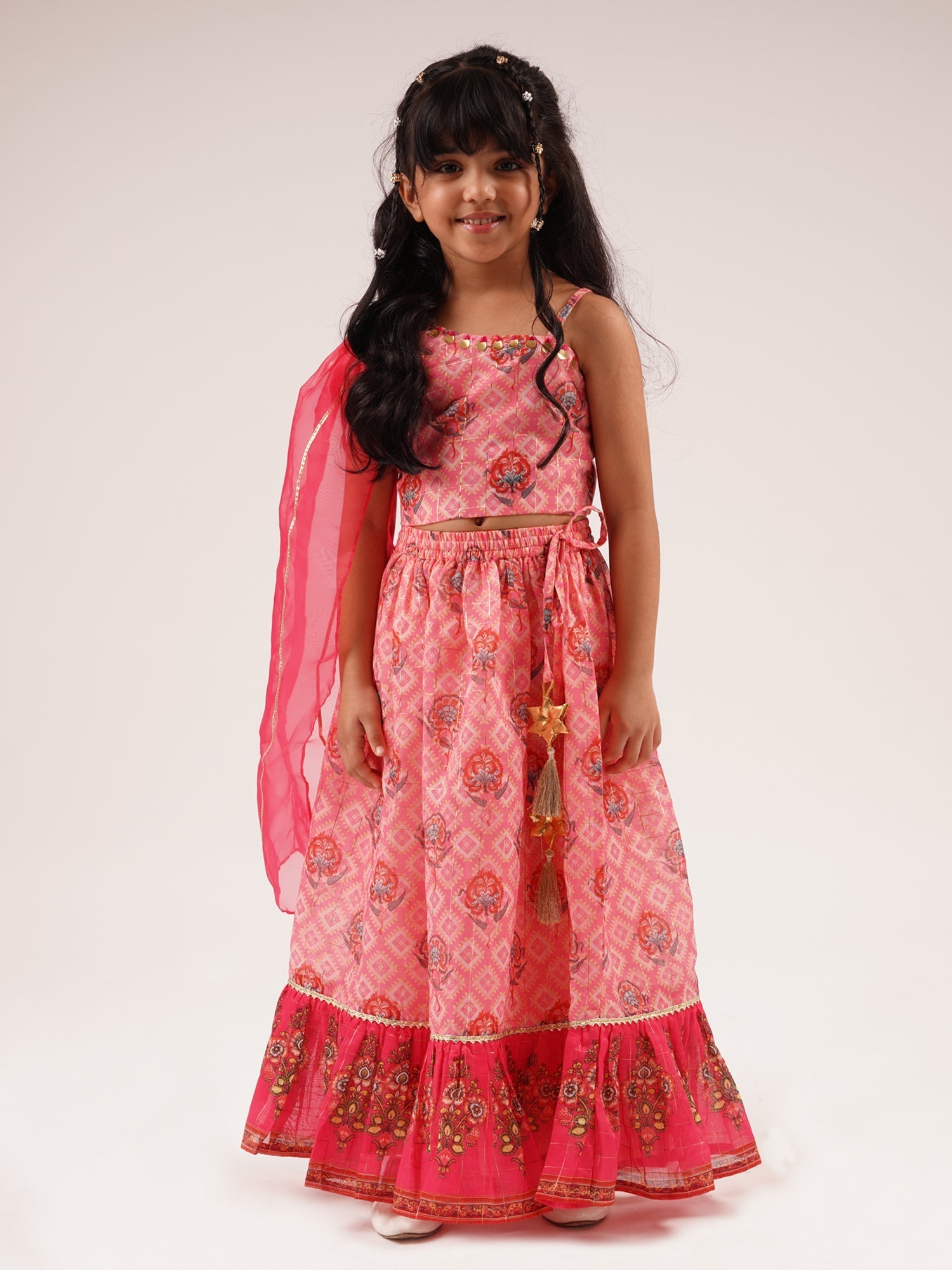 Mehfil girls lehenga set pink