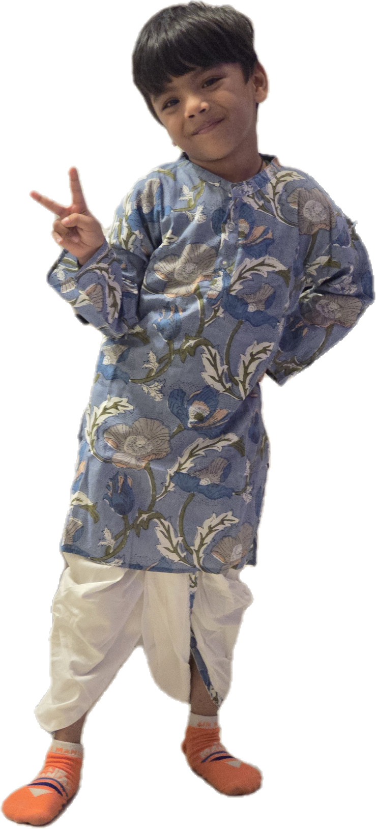 Grey blue dhoti kurta set