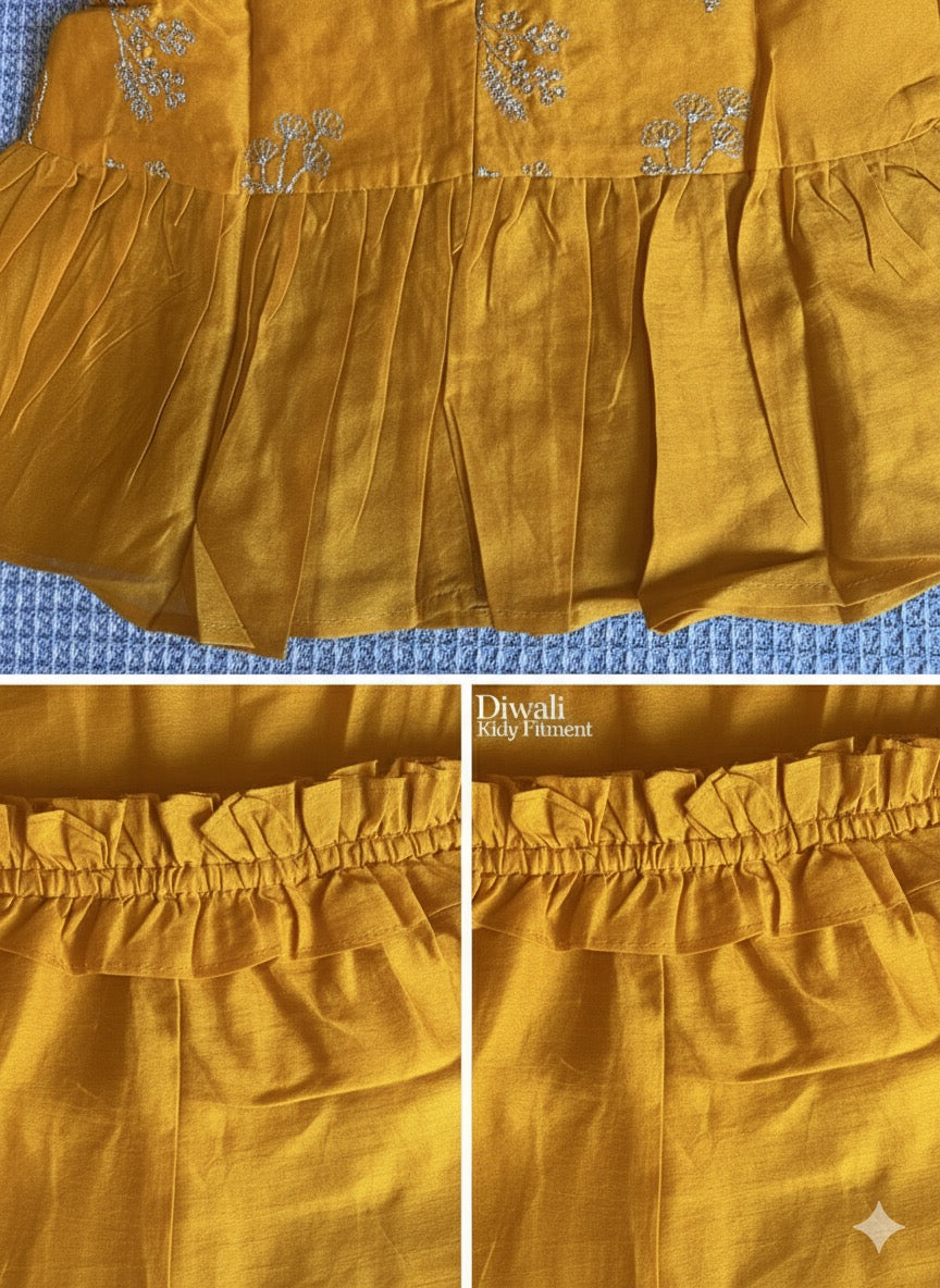 Parampara -deep yellow mustard cord set