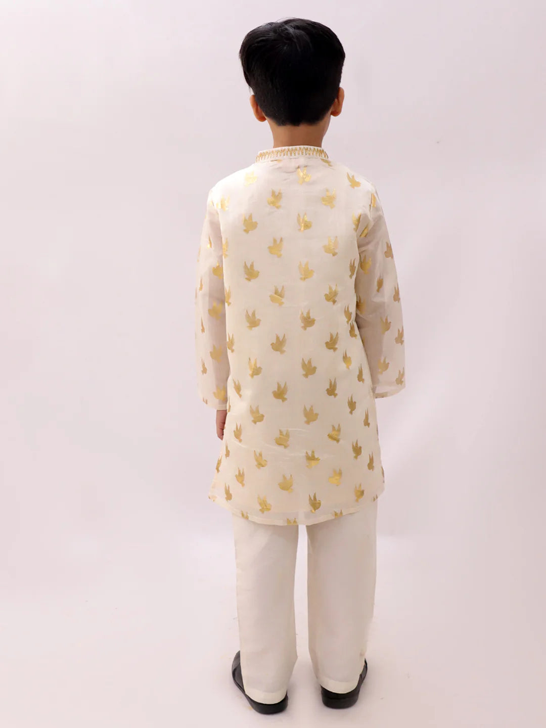 Mehfil off white gold foiled kurta pajama set
