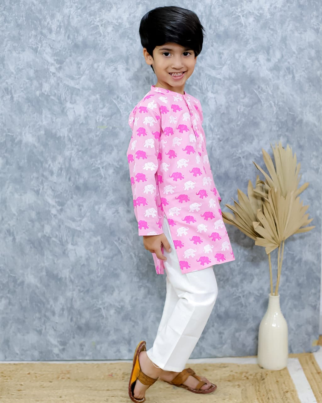 Indie fashion Cherry Blossom kurta pajama Set for boys and  girls (6months-7years)