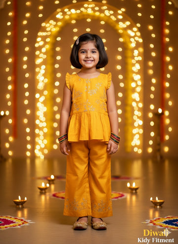 Parampara -deep yellow mustard cord set