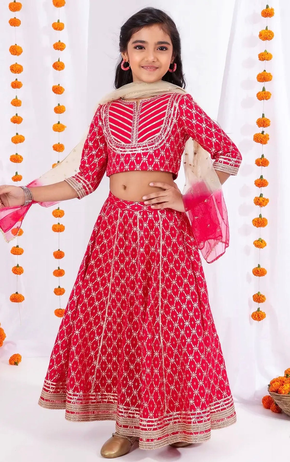 Tyoohar red lehenga choli set