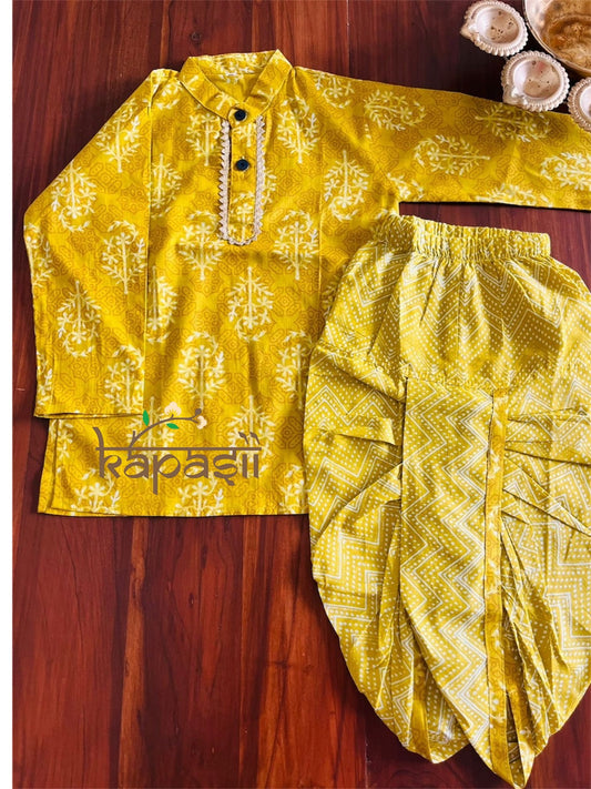 Utsav mustard yellow dhoti kurta set