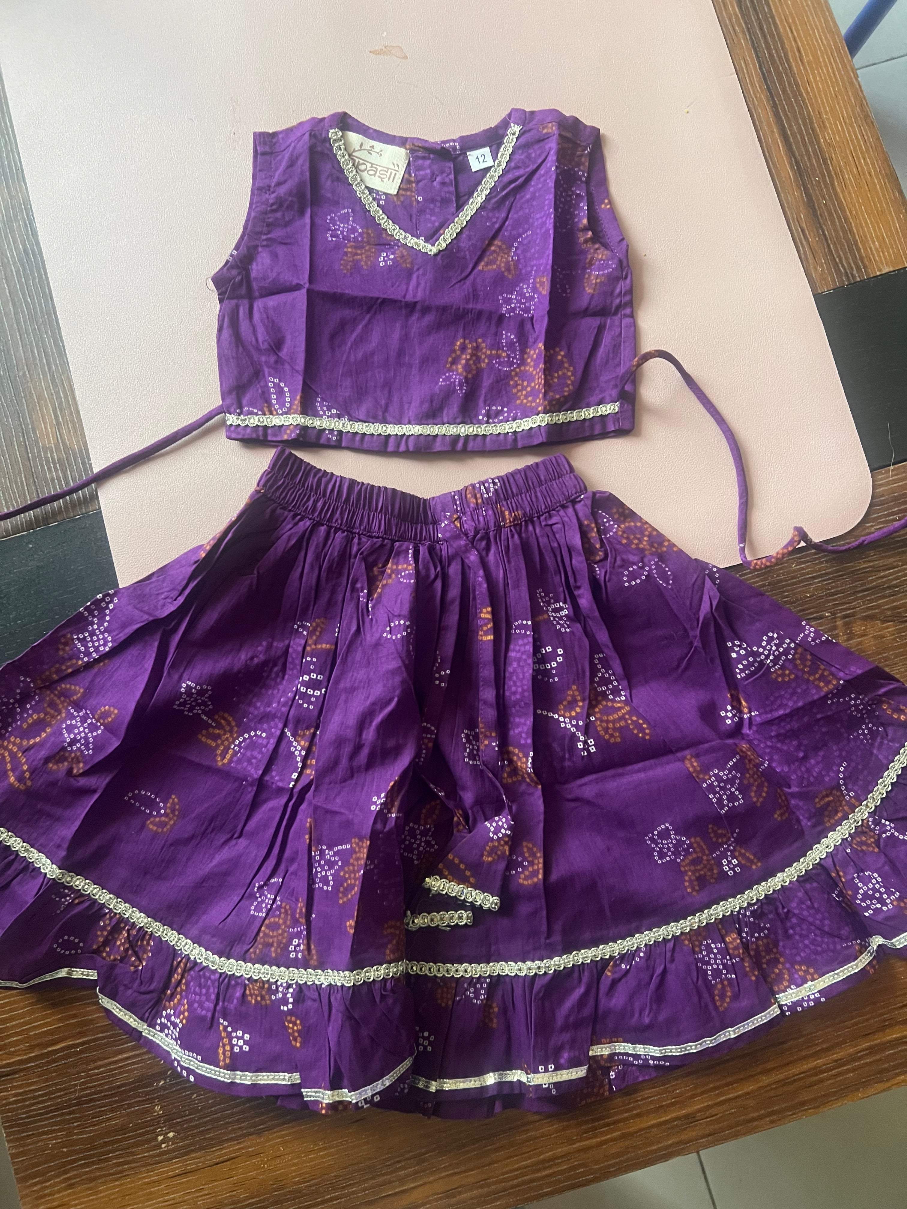Infant Girls Lehenga Set purple