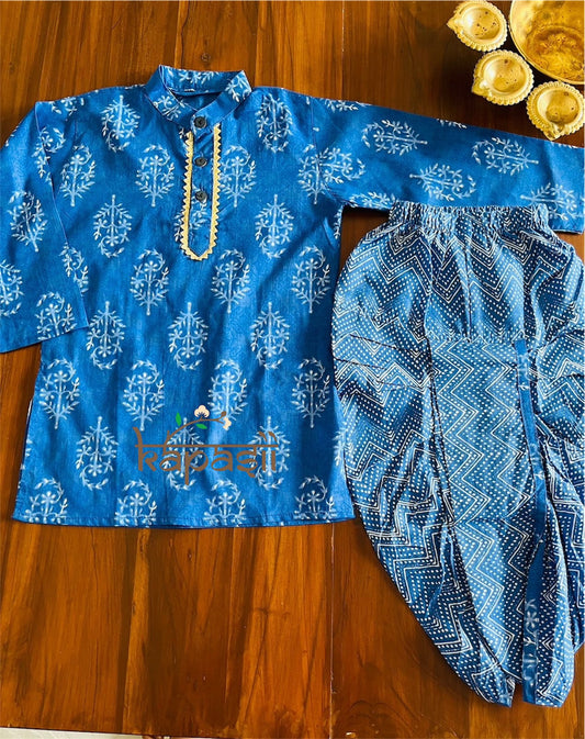 Utsav blue dhoti kurta set