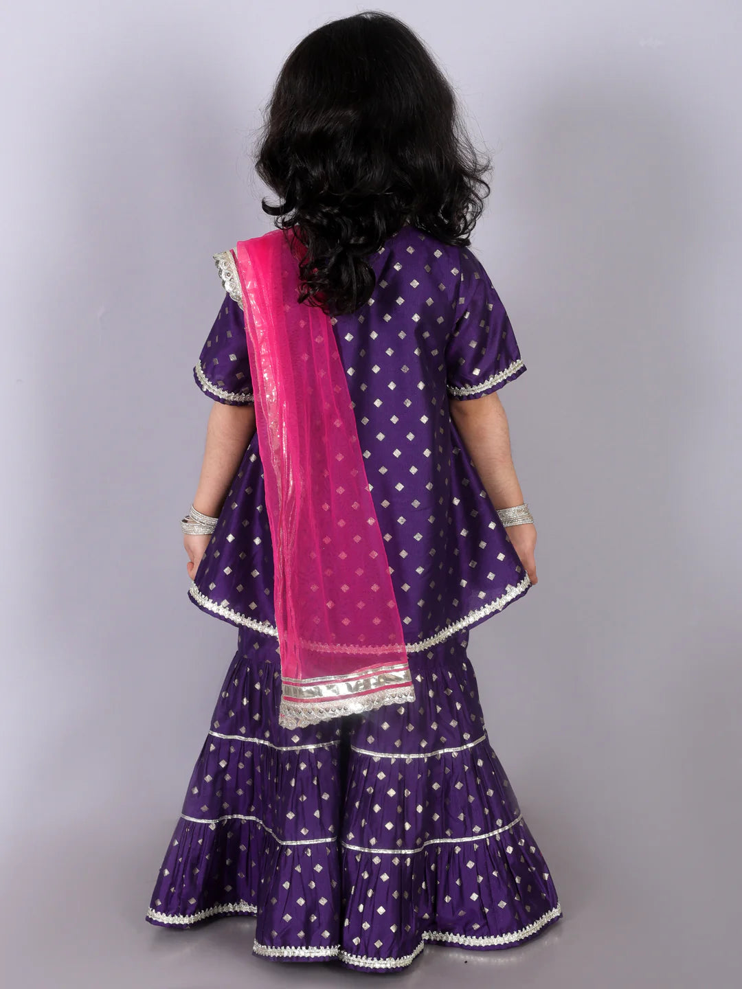 Mehfil girls purple kurta with Sharara set