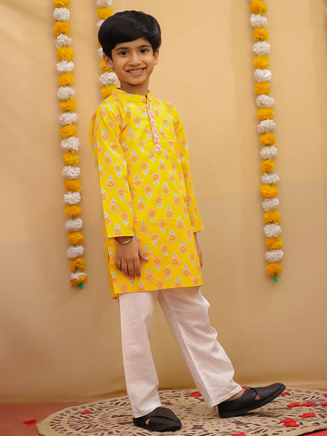 Inayat boys kurta pajama set yellow