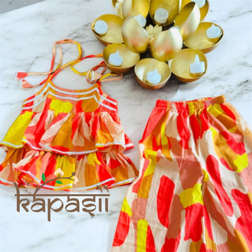 Girls cord set goemetric yellow