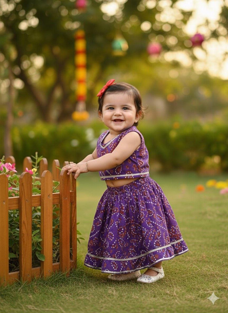 Infant Girls Lehenga Set purple