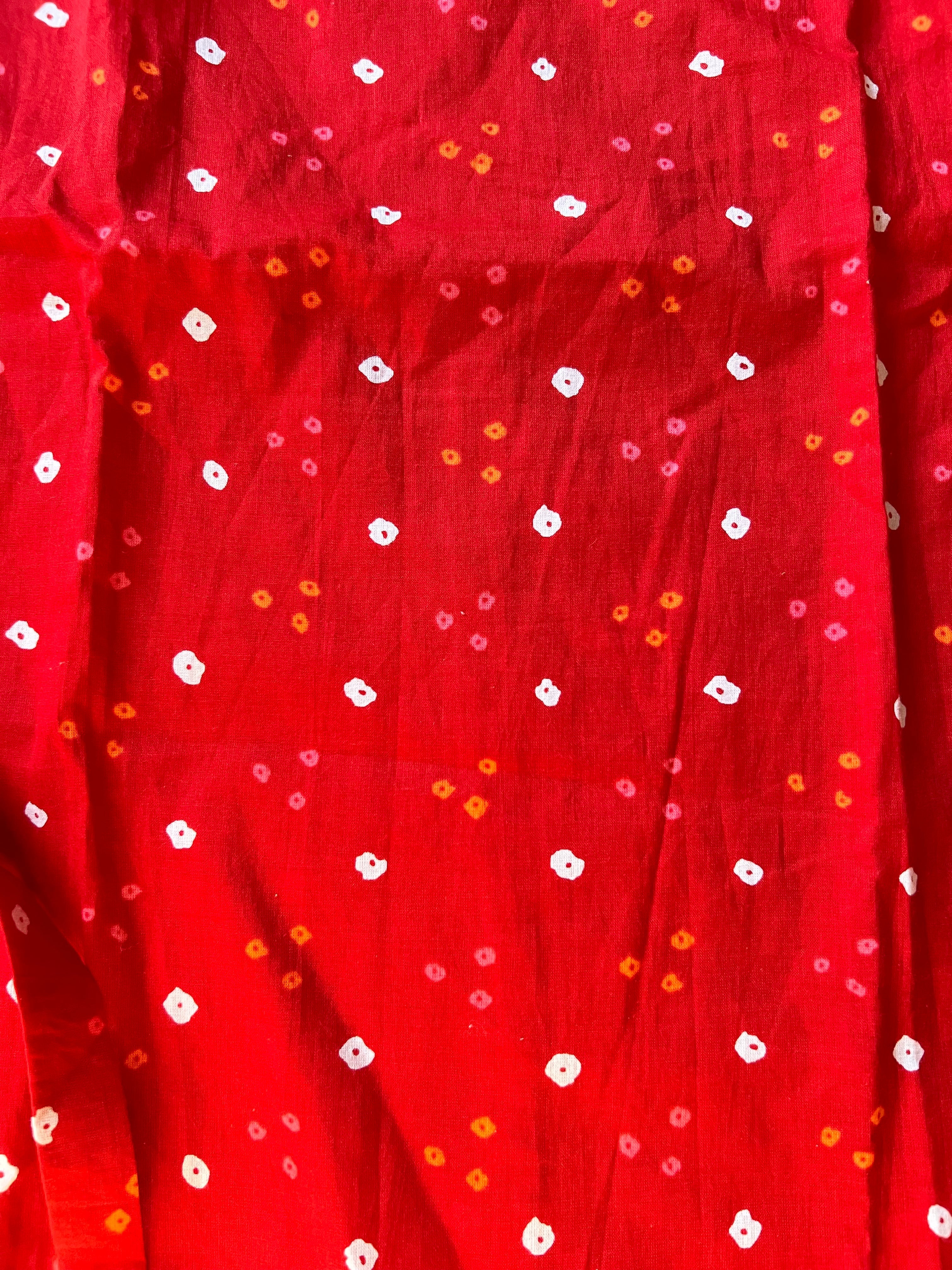 Ethnic frock - red badhni