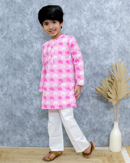 Indie fashion Cherry Blossom kurta pajama Set for boys and  girls (6months-7years)