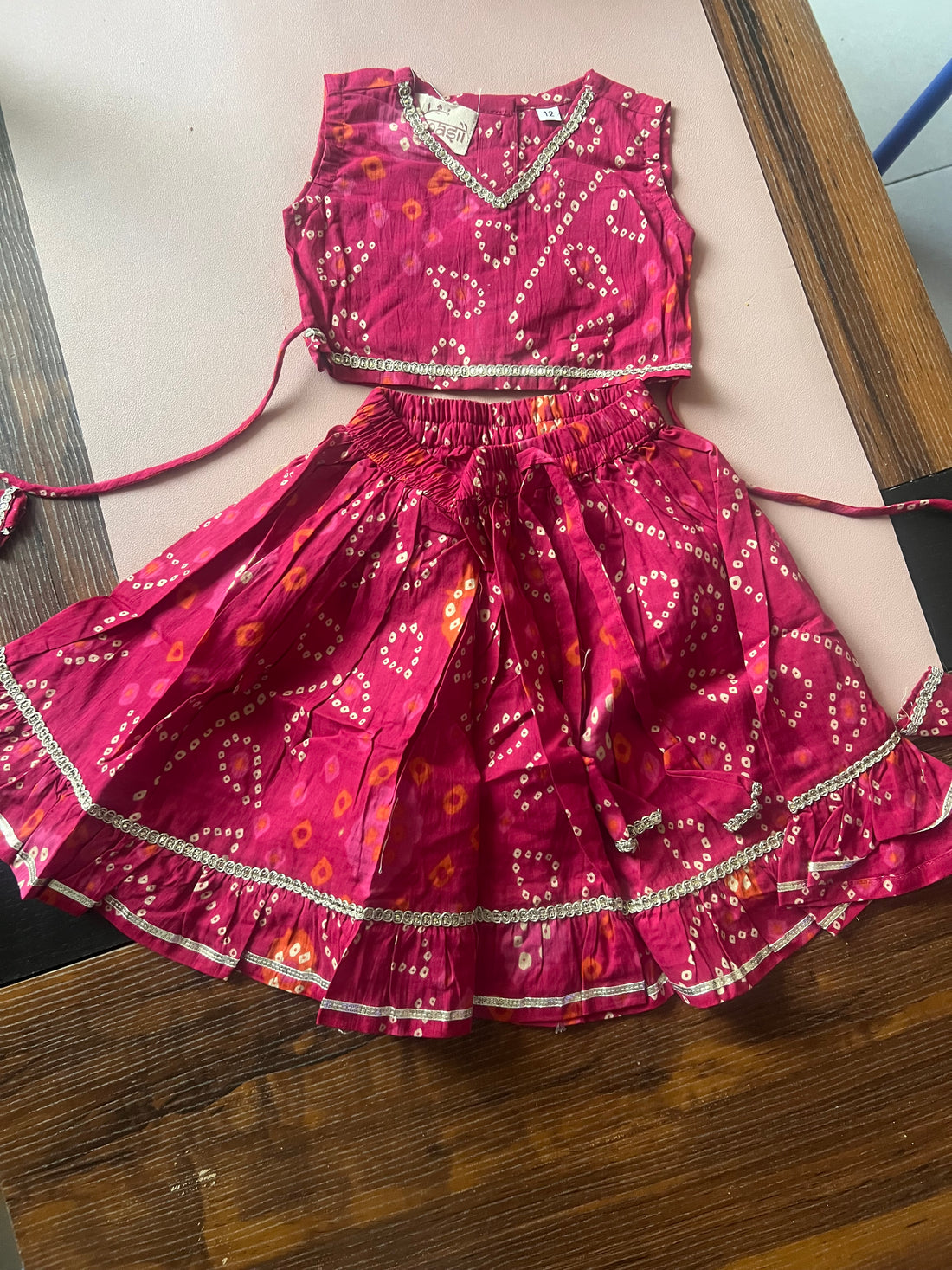 Infant Girls Lehenga Set rani pink