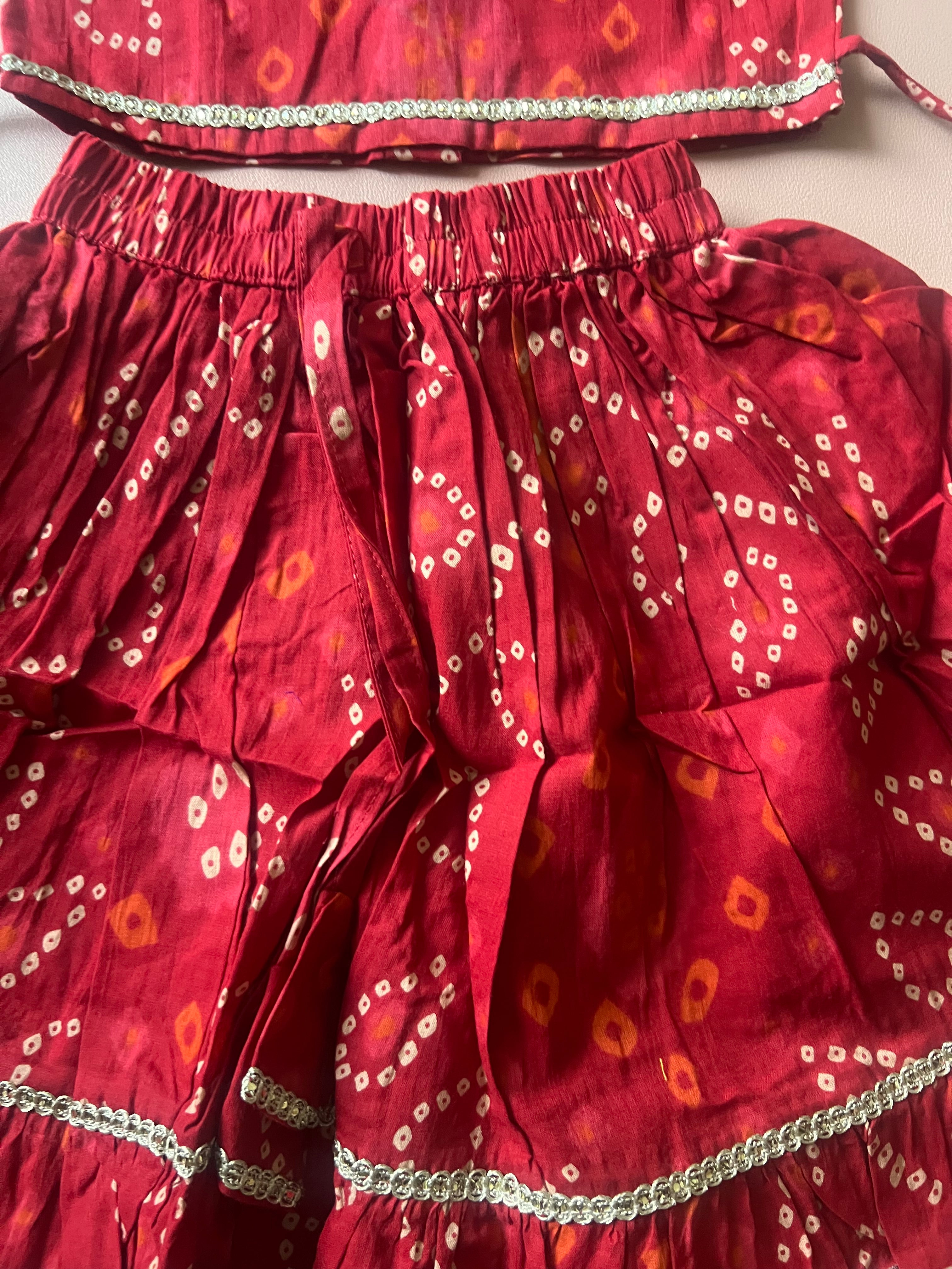 Infant Girls Lehenga Set red