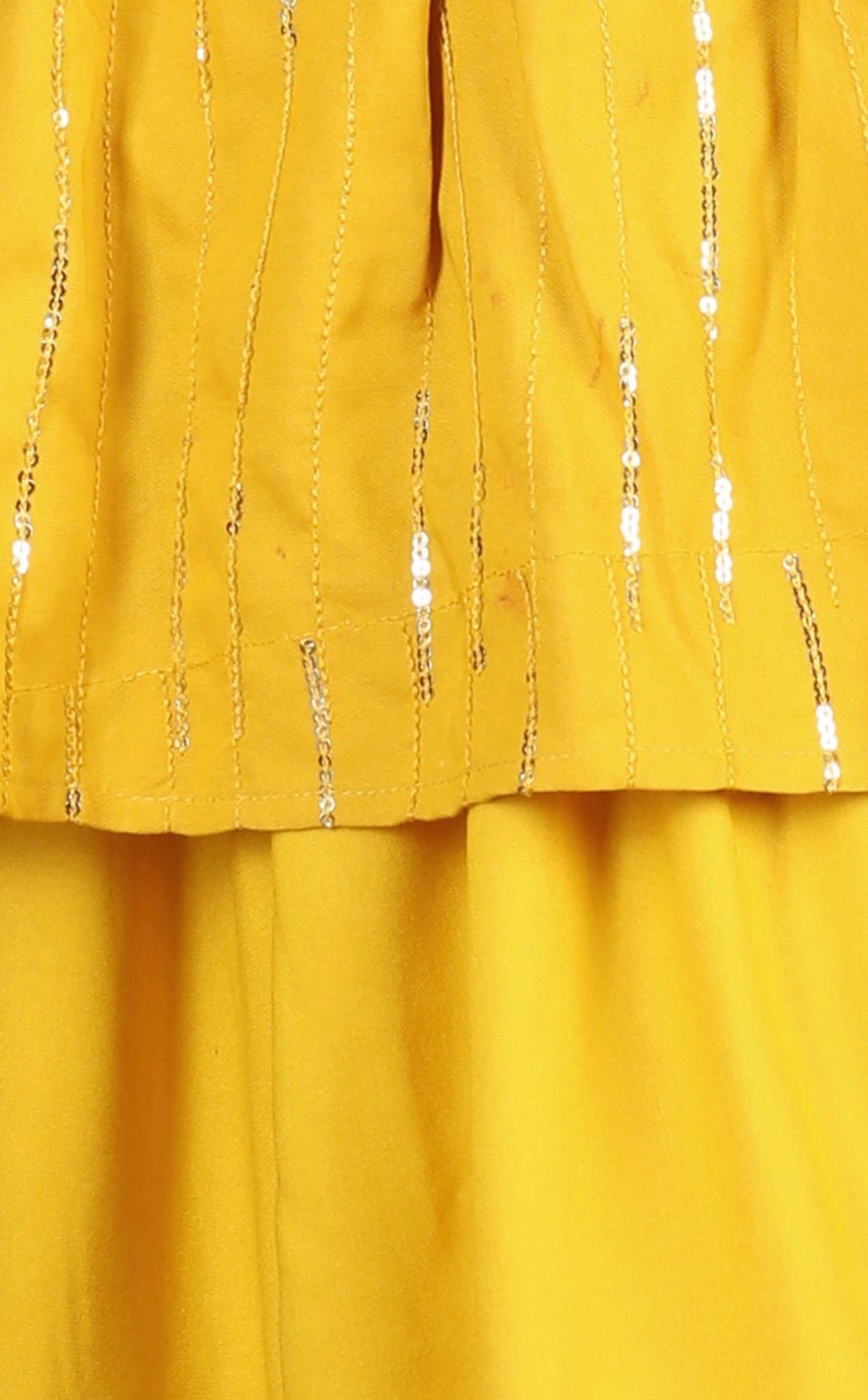 Haldi dhoti and top set with shimmer and shine